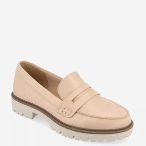 Journee Collection Beige Lug Sole Penny Loafer